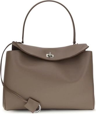 Balenciaga Tassen, Dames, Grijs, ONE Size, Leer, Rodeo Leren Schoudertas