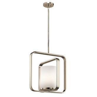Loops 1 Bulb Ceiling Pendant Light Fitting Highly Polished Nickel LED E27 60W in Metallics