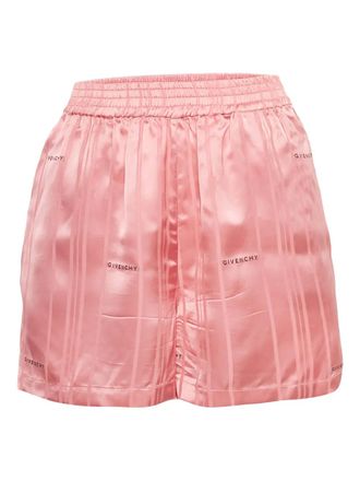 Givenchy logo-print satin shorts - women - Satin - S - Pink