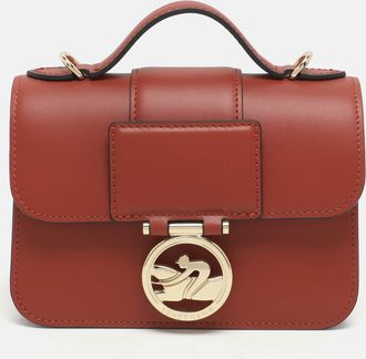 Longchamp Box Trot Brown Leather Shoulder Bag