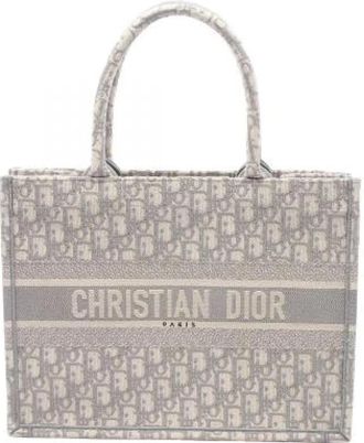 Dior Pre-owned Book Tote Oblique Canvas Tote Bag - Dames - Vintage Handtas - Grijs - ONE Size - Vintage