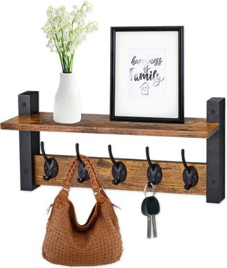 Sorbus Xl Wall Mount Coat Hooks Floating Shelf