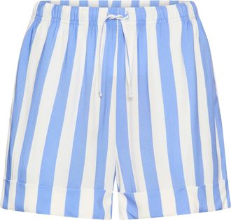 s.Oliver Schlafshorts S.OLIVER, Damen, Gr. 32, N-Gr, blau gestreift, Web, Obermaterial: 100% Viskose, gestreift, loose fit kurz, Hosen Schlafshorts, mit breite