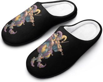 Generic Jester Playing Violin Funny Mens Cotton Slippers Soft Non-Slip Rubber Sole House Slipper Indoor Outdoor