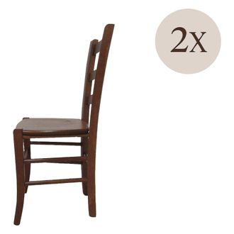Dmora Dmora Juego De 2 Sillas Cl&aacute;sicas De Madera, Para Comedor, Cocina O Sala De Estar, Made In Italy, Cm 44x45h87, Asiento H Cm 47, Color Nogal