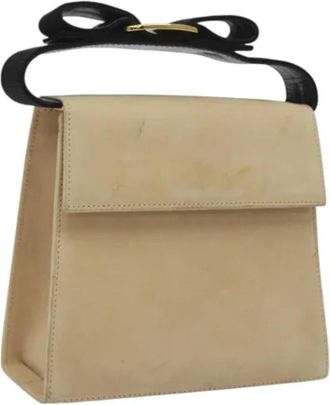 Ferragamo Pre-owned Suede handbags - Dames - Vintage Handtas - Beige - ONE Size - Su&egrave;de - Vintage