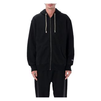 Champion Zip-throughs, male, Black, Size: S Oversized Full-Zip Hoodie