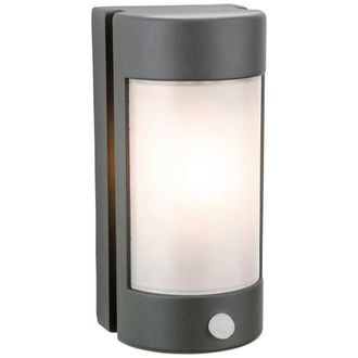 Netlighting Arena 1 Light Outdoor Wall Light Light PIR Graphite Opal Polycarbonate Diffuser IP44 E27 in White