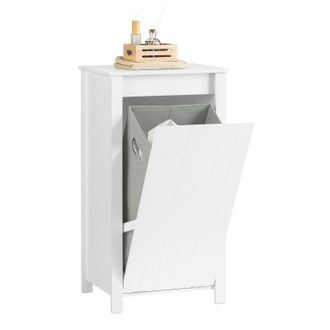 SoBuy Cesto Para Ropa Sucia Armario Multifuncional De Ba&ntilde;o Con 1 Cesto Blanco 45 X 35 X 85,5 Cm Bzr100-w Sobuy Es