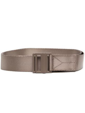 Yohji Yamamoto logo buckle strap belt - unisex - Rayon - M - Neutrals