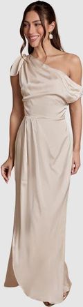 Coast Detail Bow Maxi Dress in Champagne at Nordstrom, Size 12