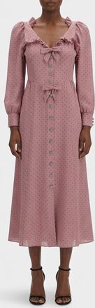 Alessandra Rich Abito chemisier Alessandra Rich in seta a pois