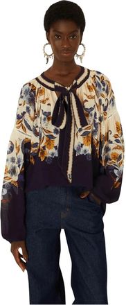 Farm Rio FARM Rio - Blusa de Jersey de Manga Larga Golden Nature - Blouses & Shirts - Mujer - Azul - S