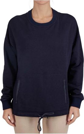 Kiton Cotton Cashmere Crewneck Jumper - female - Kiton - Sweatshirts - Blue - S - Sweatshirts & Hoodies