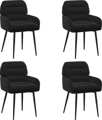 vidaXL Sillas De Comedor 4 Uds. Terciopelo Negro 59 X 59,5 X 90 Cm Vidaxl