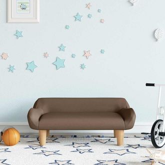 vidaXL Sof&aacute; Para Ni&ntilde;os De Tela Marr&oacute;n 70x40x24 Cm Vidaxl