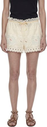 Valentino Fleur a Jour Sangallo Mini Shorts