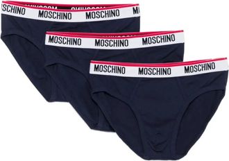 Moschino Logo Band Slip Tri-Pack - Heren - Onderbroek - Blauw - XS - Katoen - Ondergoed