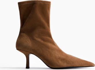 H&M Sock Boots aus Leder - Beige