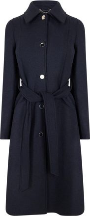 HUGO BOSS Womens Overcoat in Dark Blue - Size 4 UK
