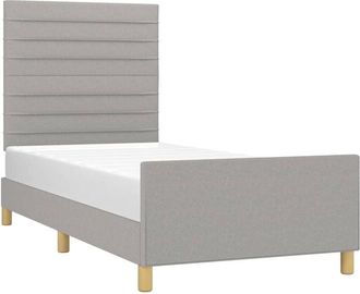 vidaXL Estructura de cama sin colchón tela gris claro 90x200 cm Vidaxl