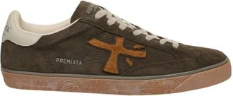 Premiata Luxe Leren Sneakers Marrone - Heren - Sneakers - Bruin - 45 EU - Leer - Schoenen