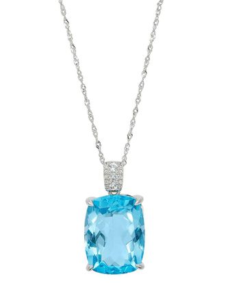 Savvy Cie Jewels Silver 18.00 Ct. Tw. Blue Topaz Statement Pendant
