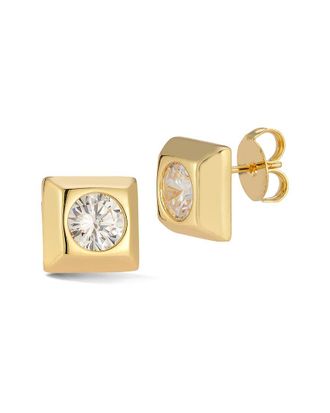 Chloe and Madison Chloe And Madison Jewelry 18K Plated Cz Square Studs