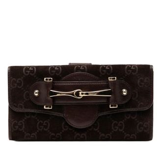 Gucci Pre-owned Gucci GG Suede Pelham Continental Long Wallet Ladies LC1ZT7FOPFIIGWDB