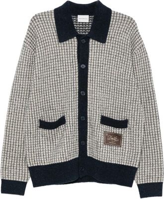Dr&ocirc;le de Monsieur Waffle-knit Logo-patch Cardigan
