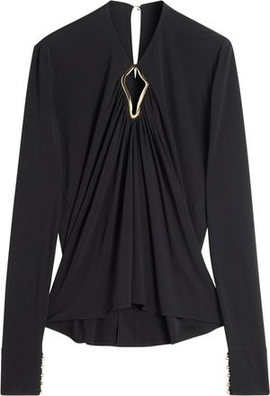 Lanvin cut-out blouse - women - Viscose - 42 - Black