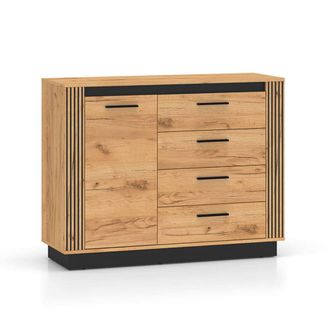 Petits Meubles Buf&eacute; 1 puerta 4 cajones y negro fachada de mdf madera