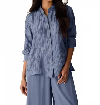 Eileen Fisher Womens Button Down Top In Flint