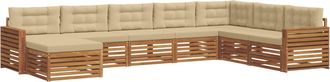 vidaXL Conjunto De Sof&aacute;s De Exterior 8 Uds. Natural Y Beige Vidaxl