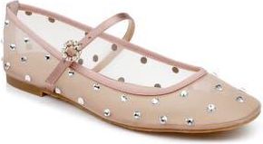 Badgley Mischka Kaya Mary Jane Flat in Blush Mesh at Nordstrom Rack, Size 6.5