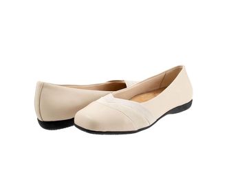 Trotters Stella Womens Flat Shoes Ivory : 8 N (AA)