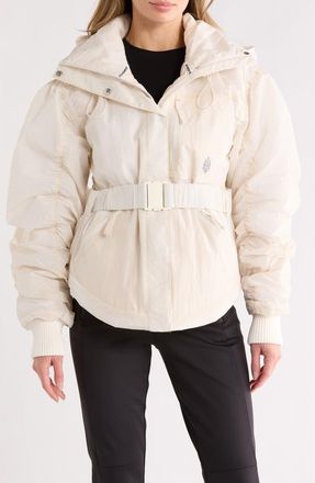 Free People FP Movement Lift Love Waterproof PrimaLoft Insulated Hooded Jacket in Ivory at Nordstrom Rack, Size Small