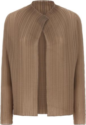 Issey Miyake Beige Wooly Pleats-66 cardigan
