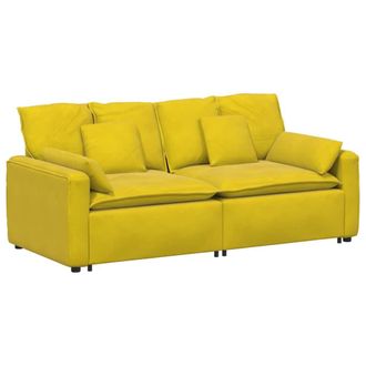 vidaXL Vidaxl Divano Modulare Con Cuscini Giallo