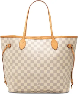Louis Vuitton Damier Azur Rose Ballerine White Pvc Leather Handbag Tote Bag (Pre-Owned)