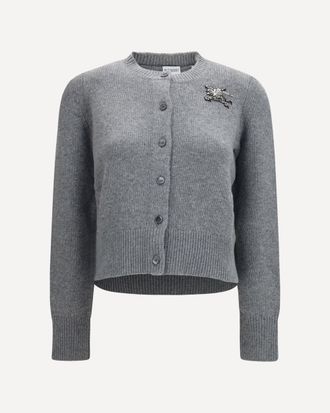 Burberry Cardigan in lana e cashmere con lgoo Equestrian Knight Woman M