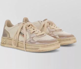 Autry vintage low woman metallic leather sneakers