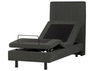 Beliani Cama individual de tejido gris 80x200