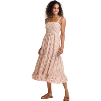 Toad & Co Taj Hemp Tiered Midi Sleeveless Dress in Salt Dobby at Nordstrom, Size X-Large