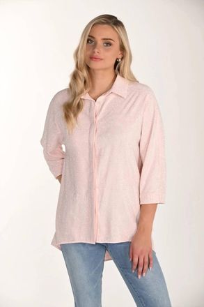 Frank Lyman Design Studded Button Up Shirt In Blush