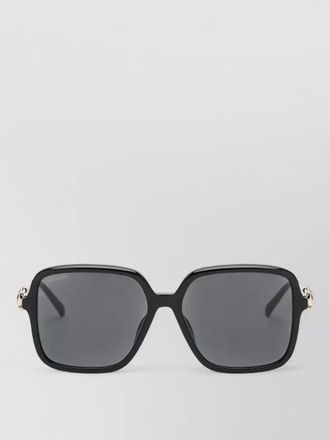 Gucci square frame sunglasses dark lenses metal accents