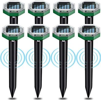OEM Repulsor De Topos A Ultrason - Paneles Solares - Ip65 - Para Jardines Y Prados - 8 Unidades