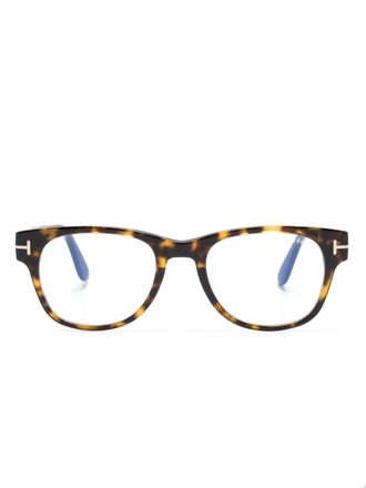 Tom Ford Eyewear FT5898B 052 bril met doorzichtig montuur - Bruin