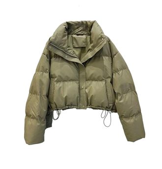 Generic Womens Short Down Cotton Outerwear, Warm Outerwear, Classic Comfortable Simple Outerwear