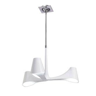 Netlighting Ora Telescopic Semi Flush Light Gloss White 3 Light E27 Chrome